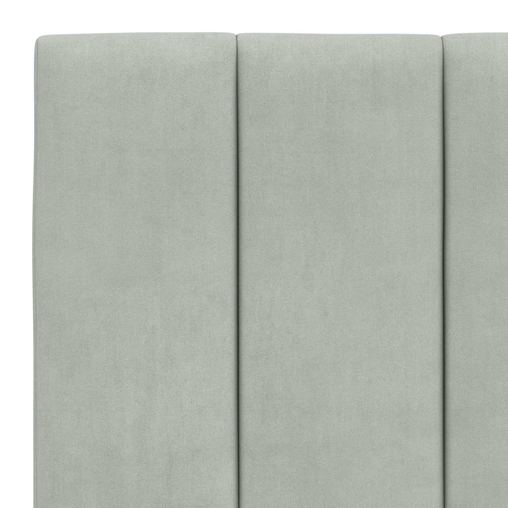 Cadre de lit sans matelas Hanko gris clair 180x200 cm velours