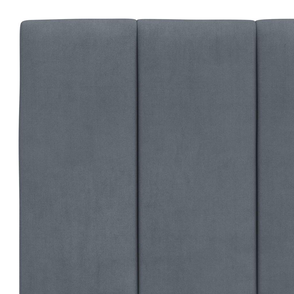 Cadre de lit sans matelas Hanko gris foncé 180x200 cm velours