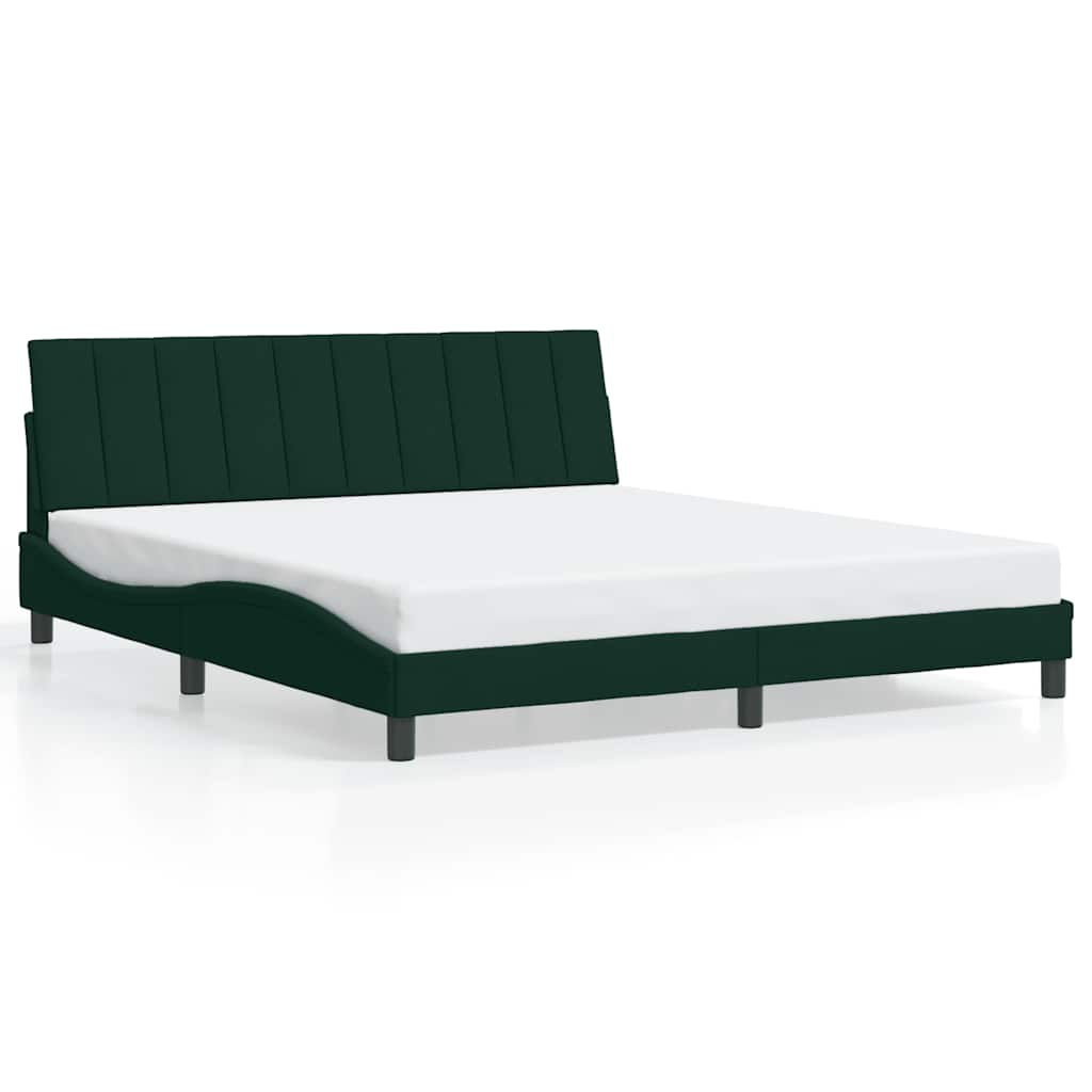 Cadre de lit sans matelas Hanko vert foncé 180x200 cm velours - XIOS