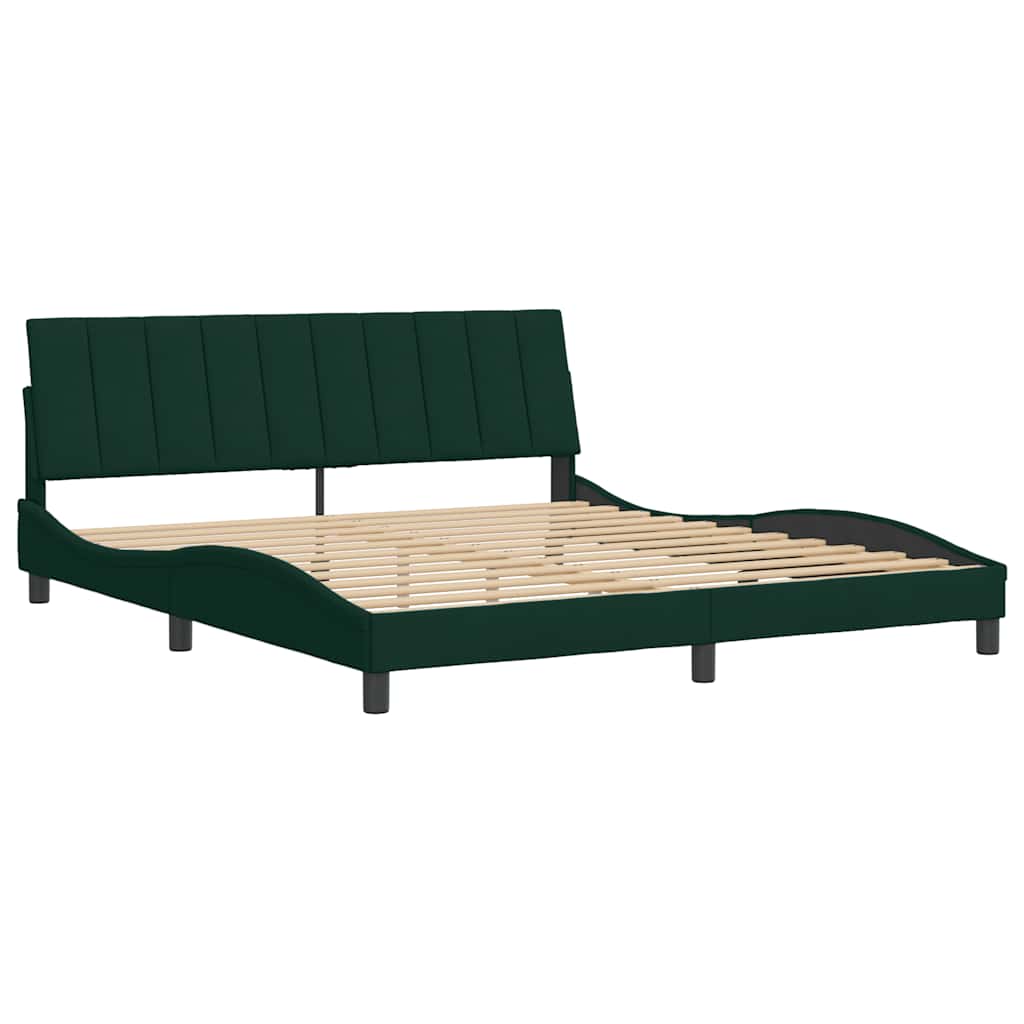 Cadre de lit sans matelas Hanko vert foncé 180x200 cm velours - XIOS