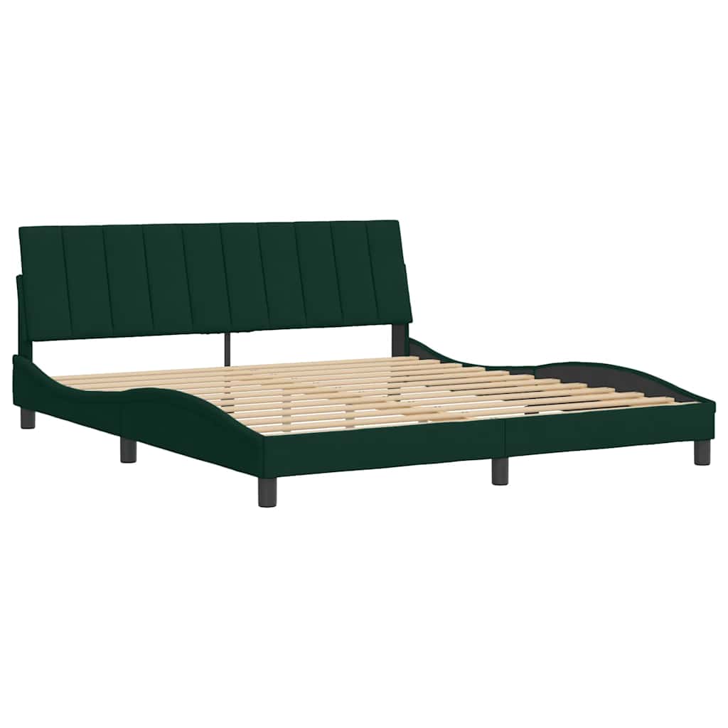 Cadre de lit sans matelas Hanko vert foncé 180x200 cm velours - XIOS