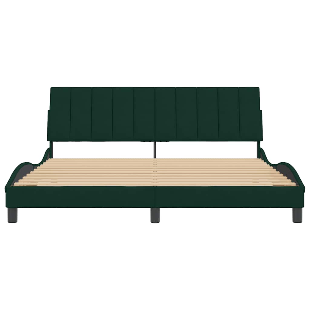 Cadre de lit sans matelas Hanko vert foncé 180x200 cm velours - XIOS