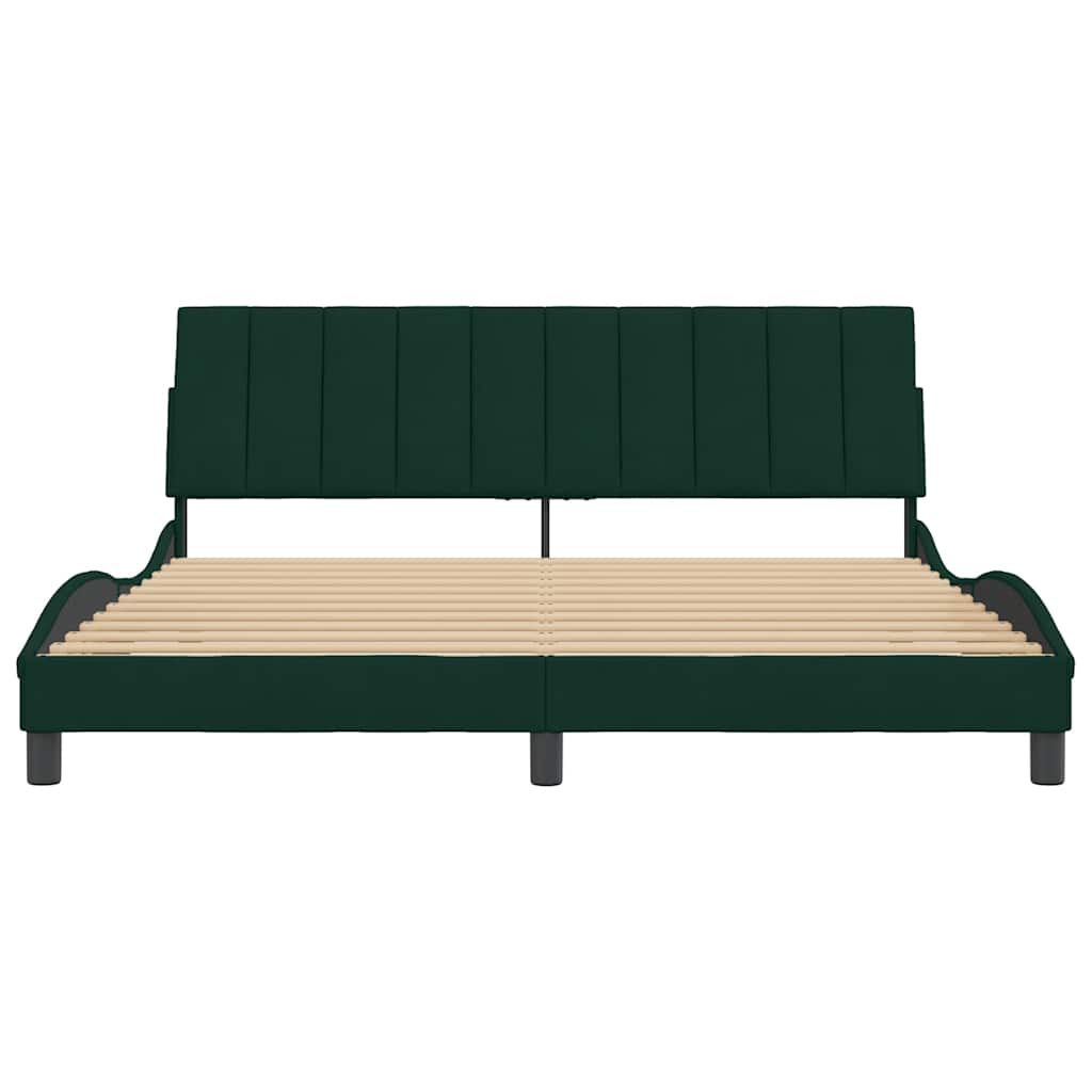 Cadre de lit sans matelas Hanko vert foncé 180x200 cm velours - XIOS