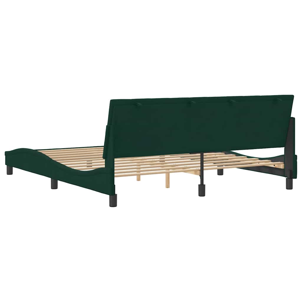 Cadre de lit sans matelas Hanko vert foncé 180x200 cm velours - XIOS