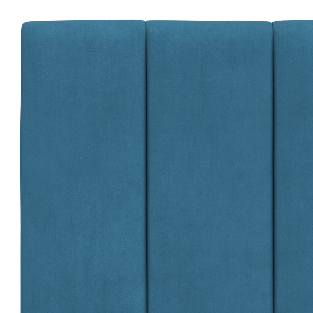 Cadre de lit sans matelas bleu 180x200 cm velours - XIOS