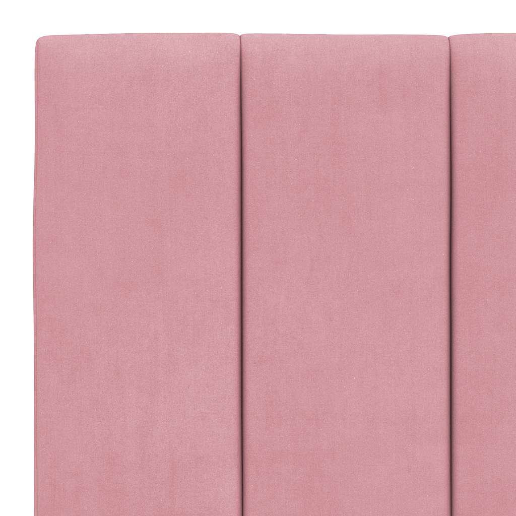 Cadre de lit sans matelas Hanko rose 180x200 cm velours