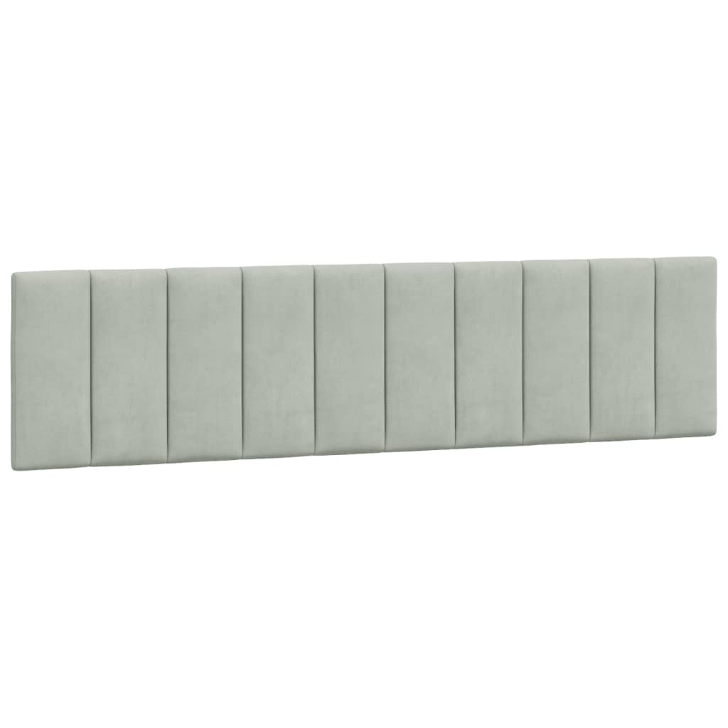 Cadre de lit sans matelas Hanko gris clair 200x200 cm velours - XIOS