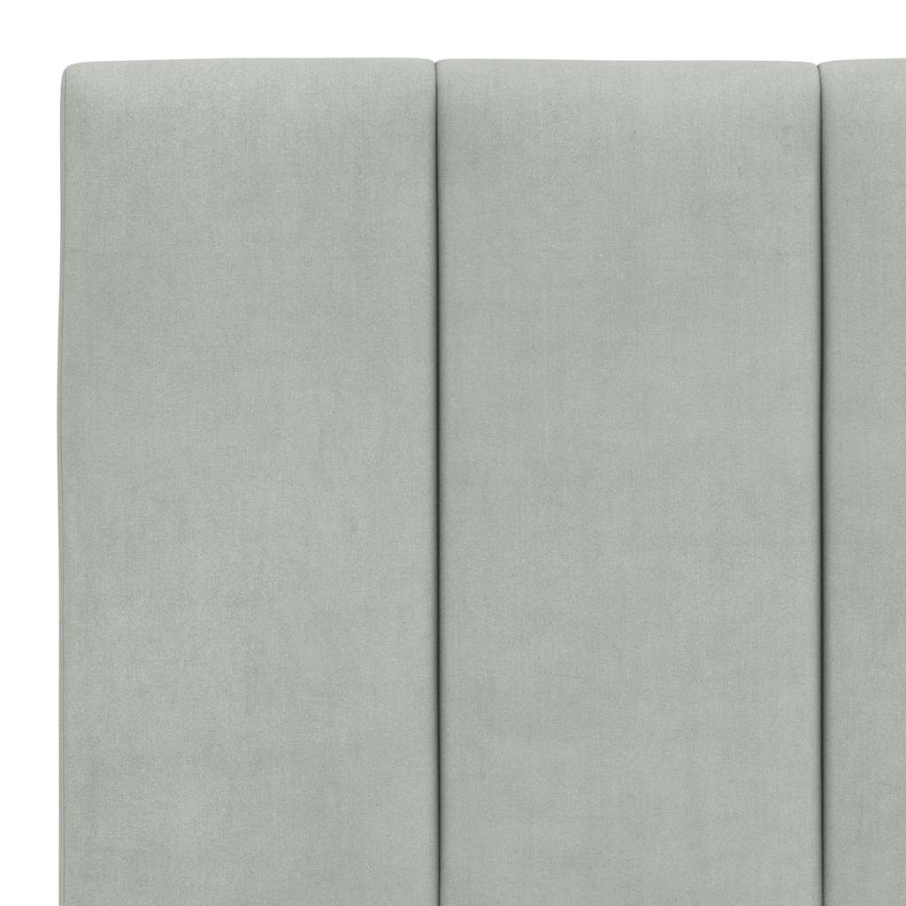 Cadre de lit sans matelas Hanko gris clair 200x200 cm velours - XIOS