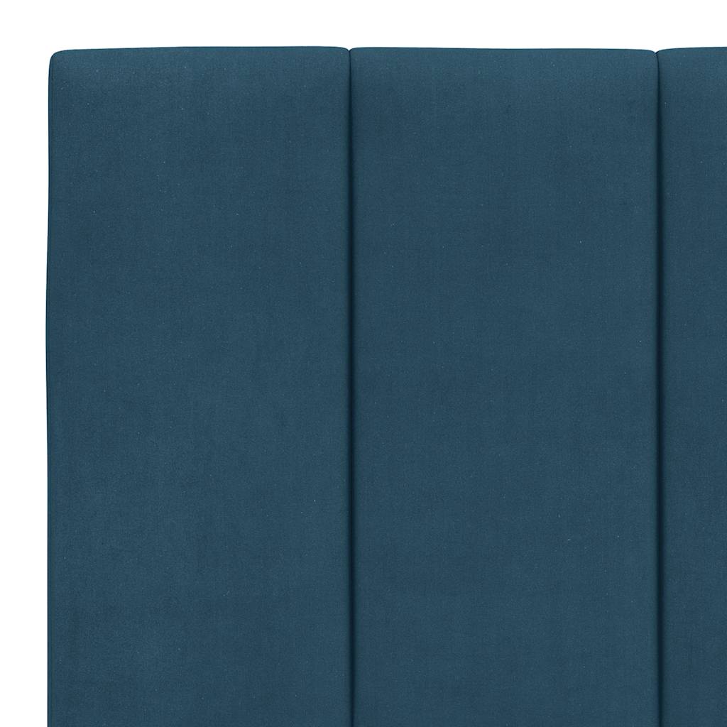 Cadre de lit sans matelas Hanko bleu 200x200 cm velours - XIOS