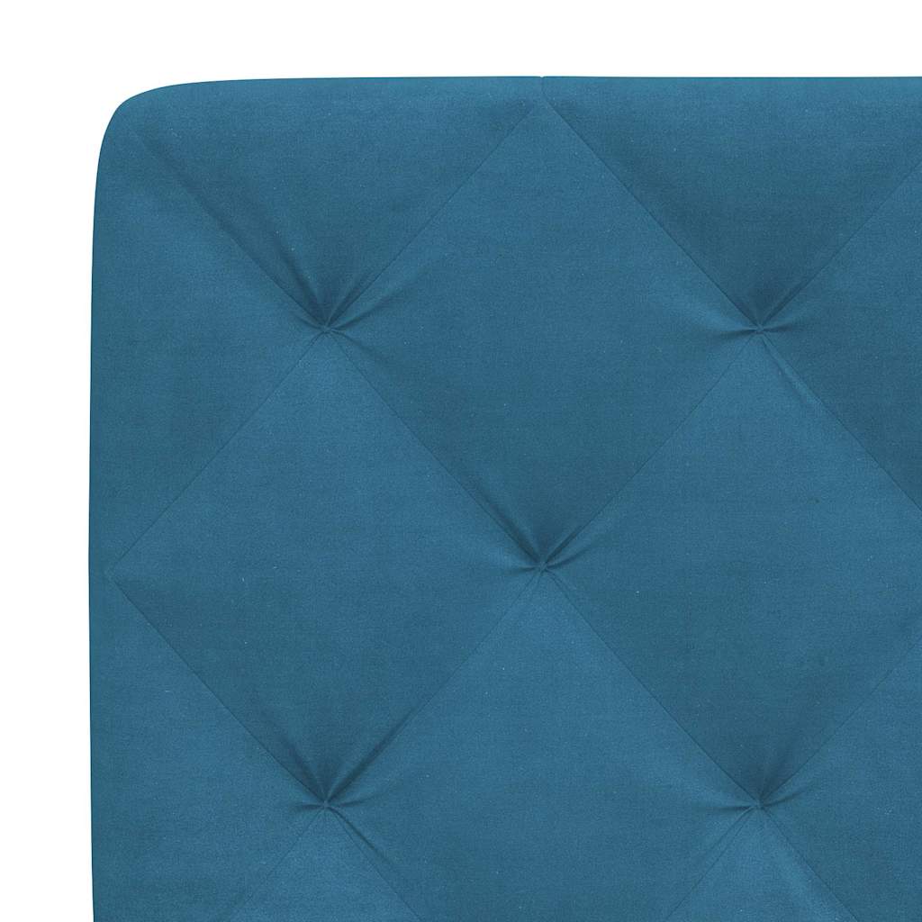 Cadre de lit sans matelas bleu 90x190 cm velours - XIOS