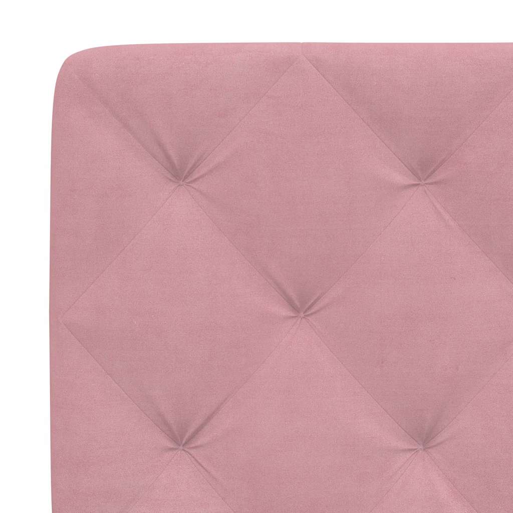 Cadre de lit sans matelas rose 90x190 cm velours - XIOS