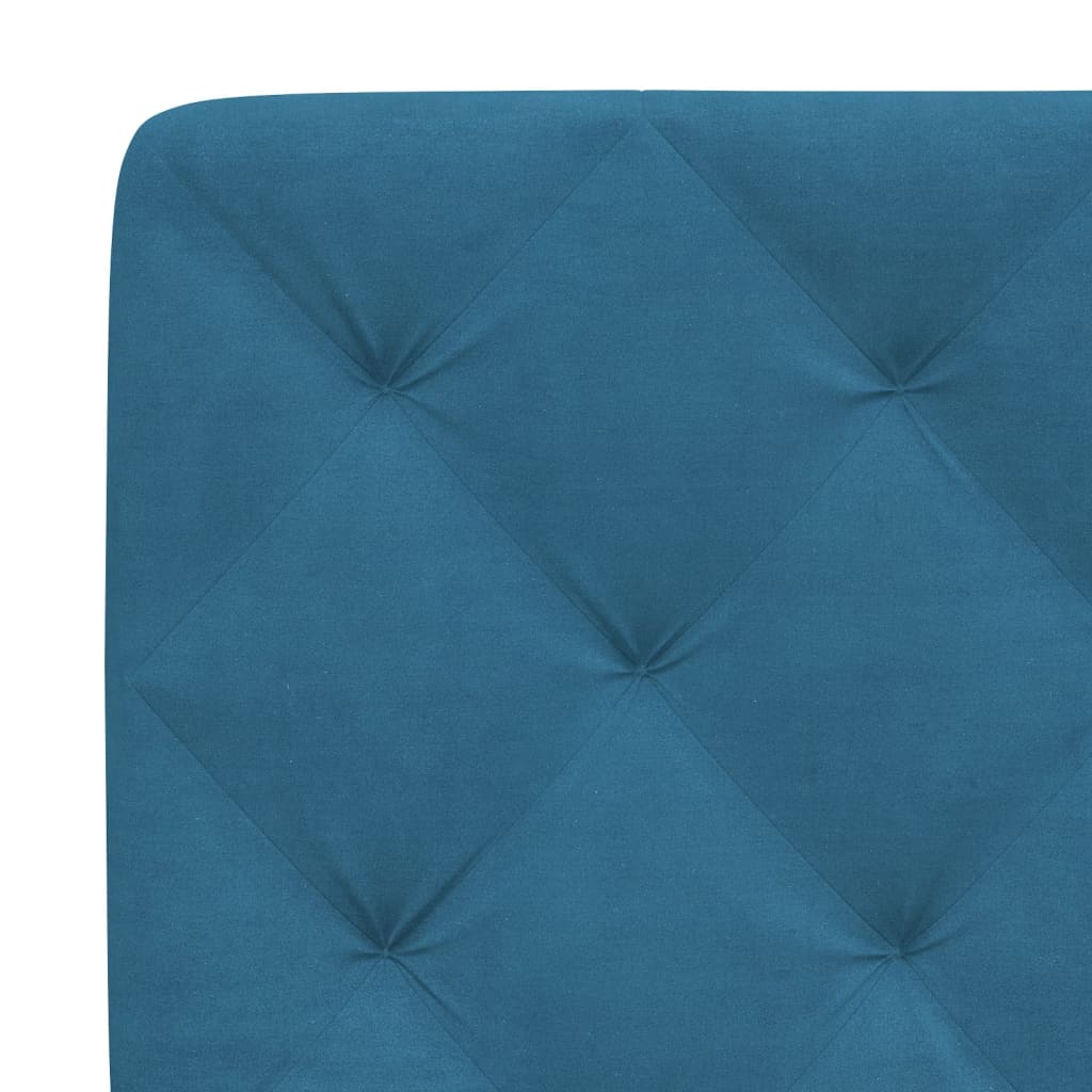 Cadre de lit sans matelas bleu 120x200 cm velours - XIOS