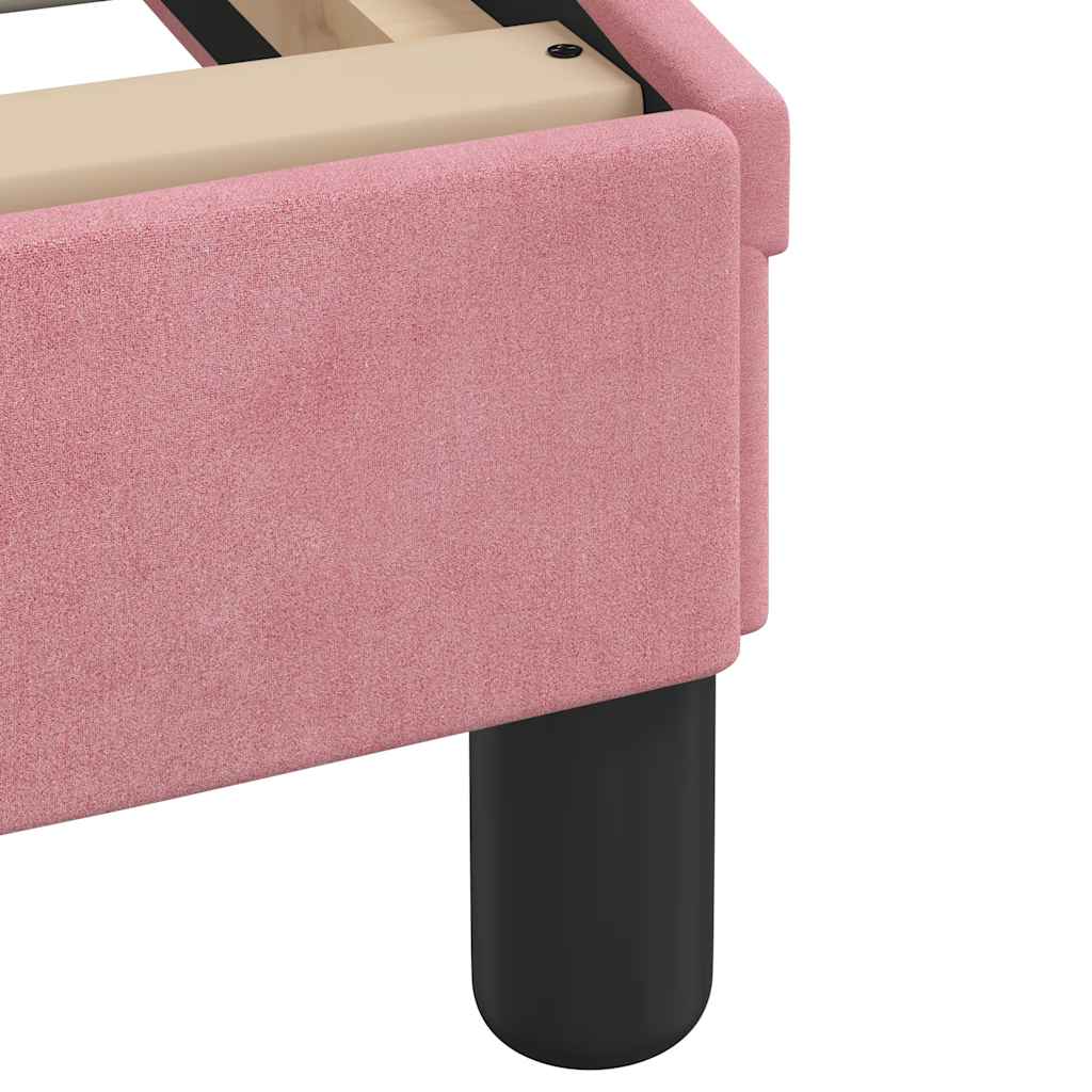 Cadre de lit sans matelas rose 120x200 cm velours - XIOS
