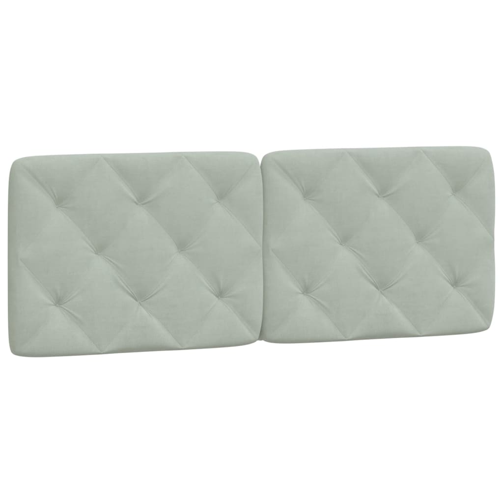 Cadre de lit sans matelas gris clair 140x190 cm velours - XIOS