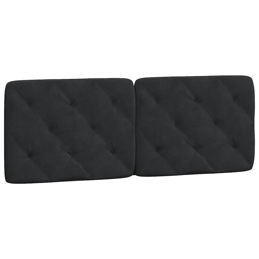 Cadre de lit sans matelas noir 140x190 cm velours - XIOS