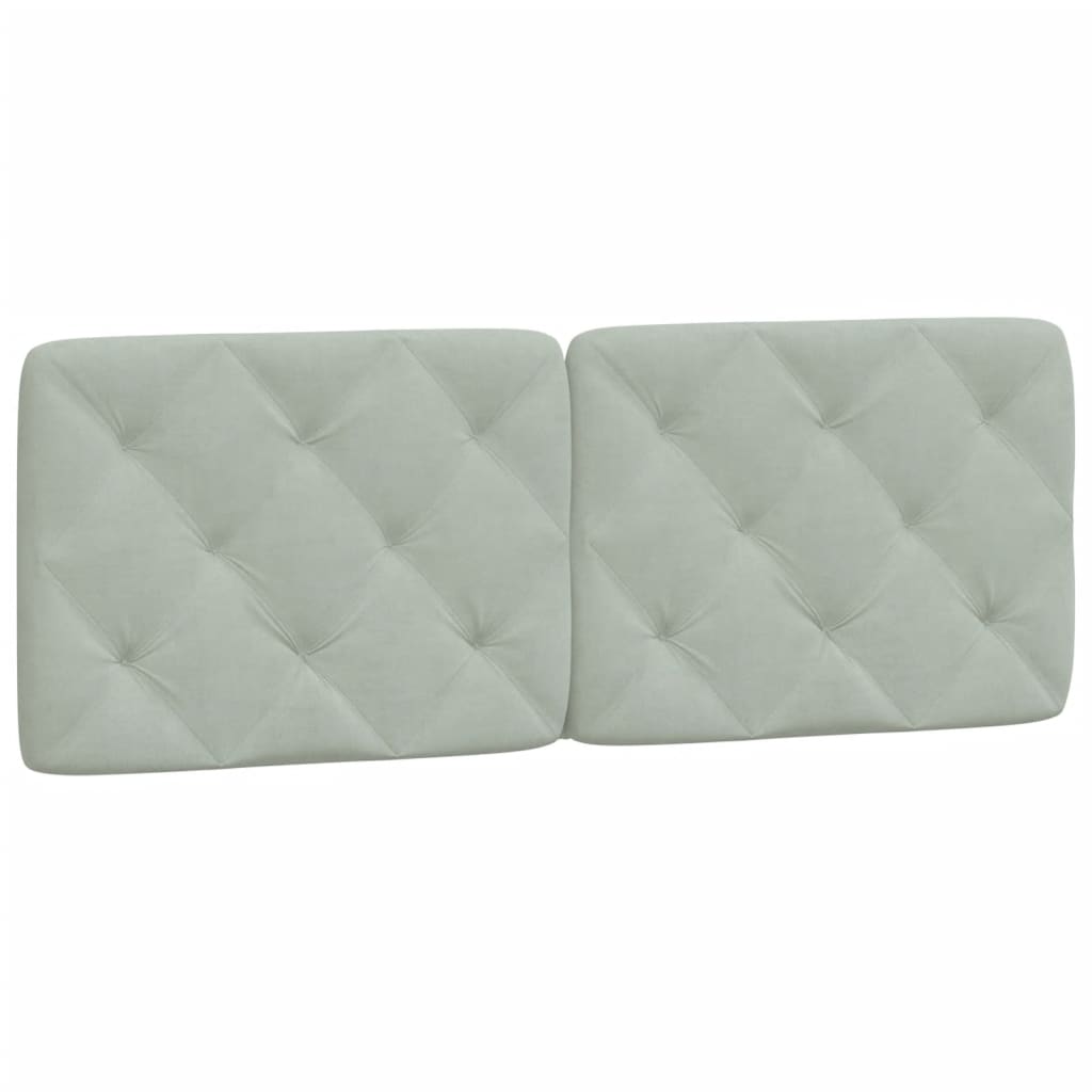 Cadre de lit sans matelas gris clair 140x200 cm velours - XIOS