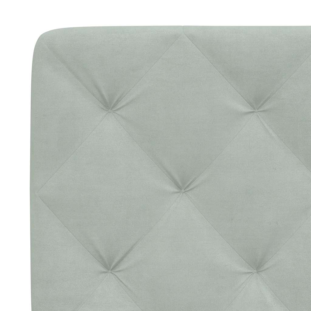 Cadre de lit sans matelas gris clair 140x200 cm velours - XIOS