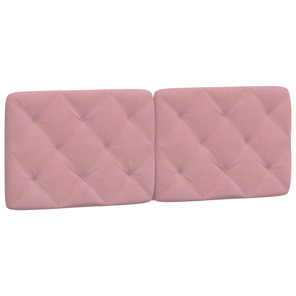 Cadre de lit sans matelas rose 140x200 cm velours - XIOS