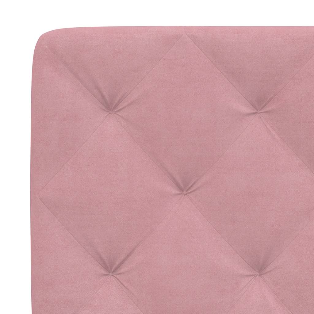 Cadre de lit sans matelas rose 140x200 cm velours - XIOS