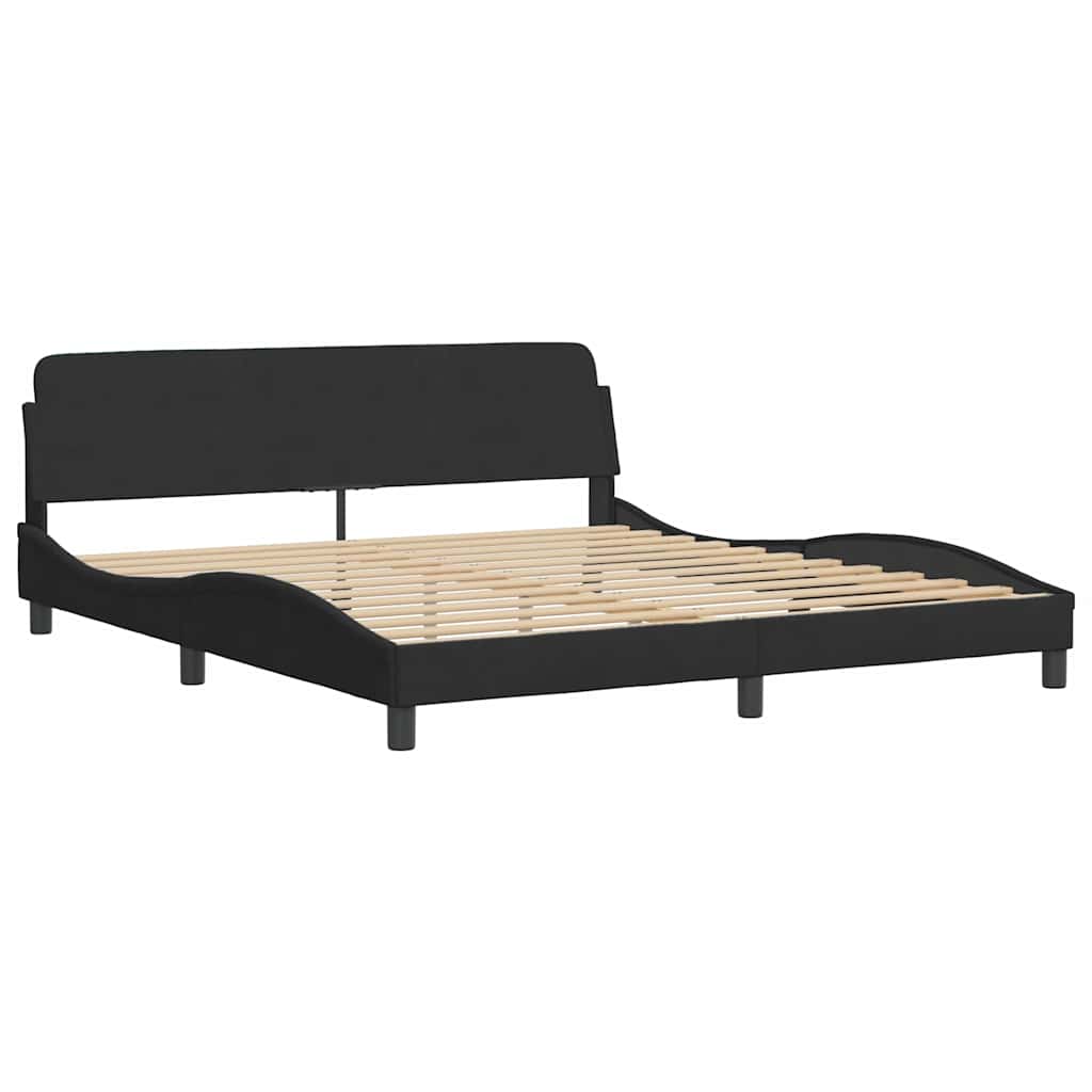 Cadre de lit sans matelas noir 180x200 cm velours - XIOS