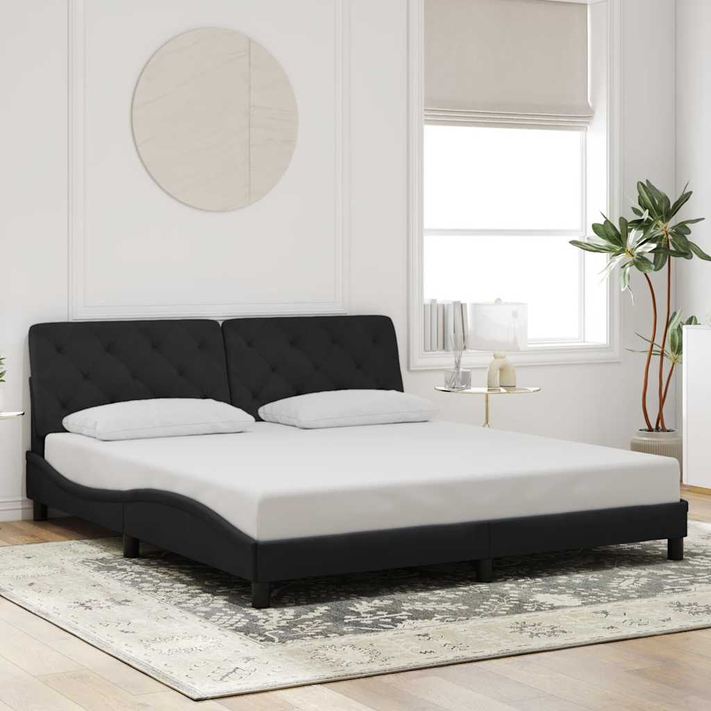 Cadre de lit sans matelas noir 180x200 cm velours - XIOS