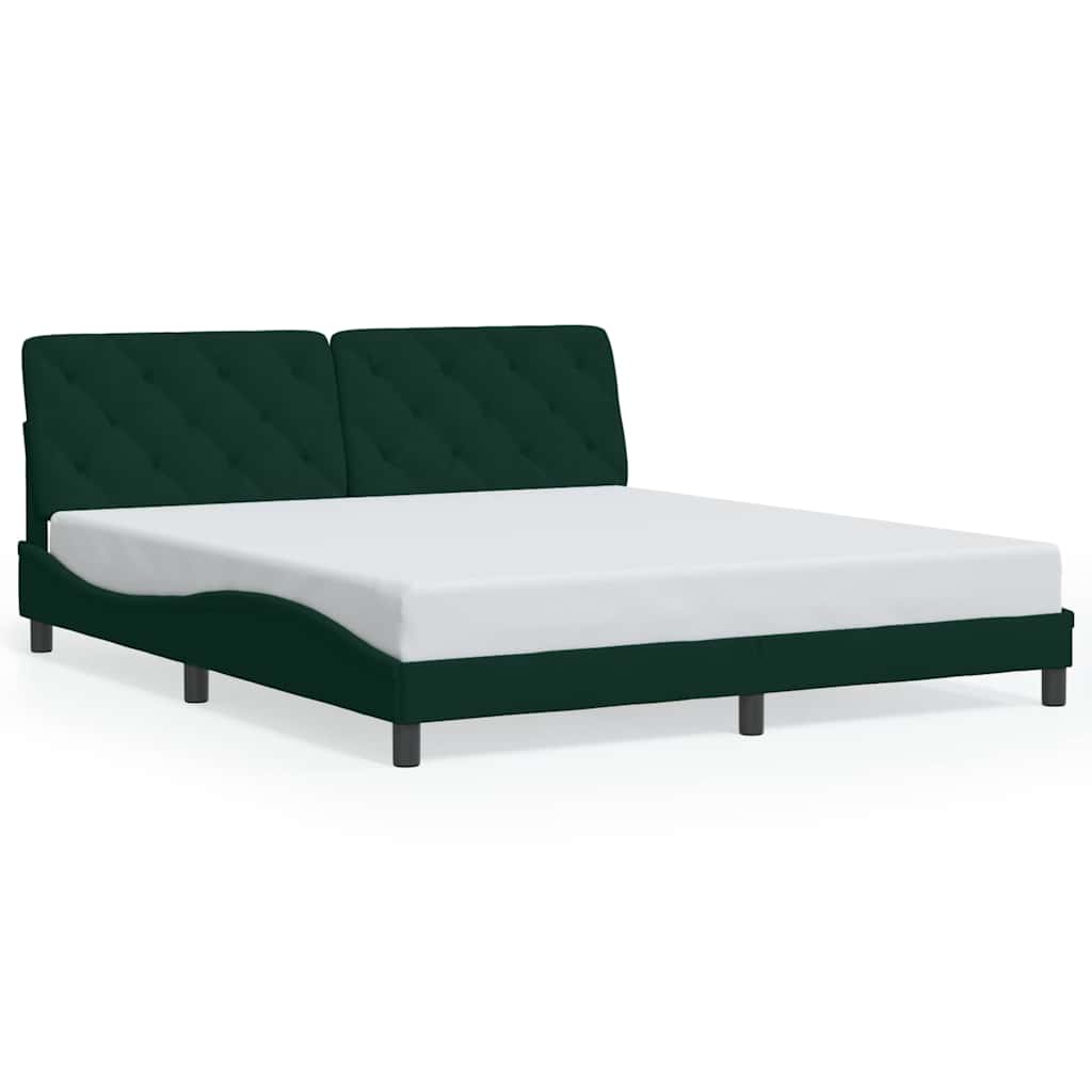 Cadre de lit sans matelas vert foncé 180x200 cm velours - XIOS