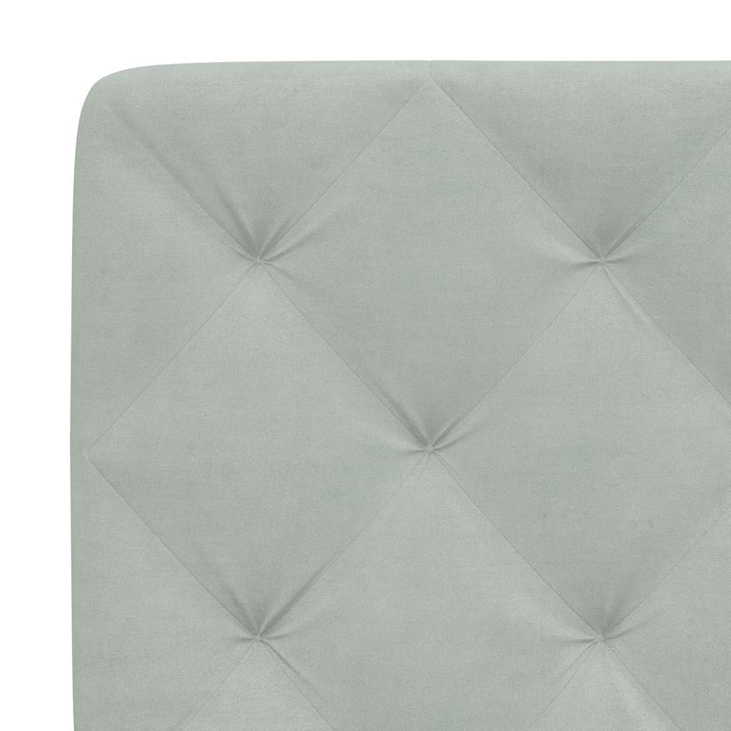 Cadre de lit sans matelas gris clair 200x200 cm velours - XIOS