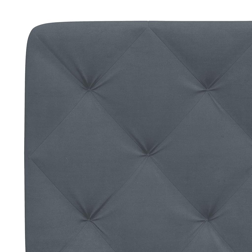 Cadre de lit sans matelas gris foncé 200x200 cm velours - XIOS
