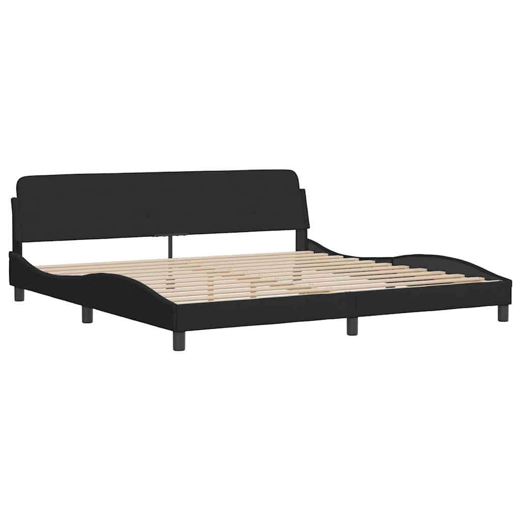 Cadre de lit sans matelas noir 200x200 cm velours - XIOS