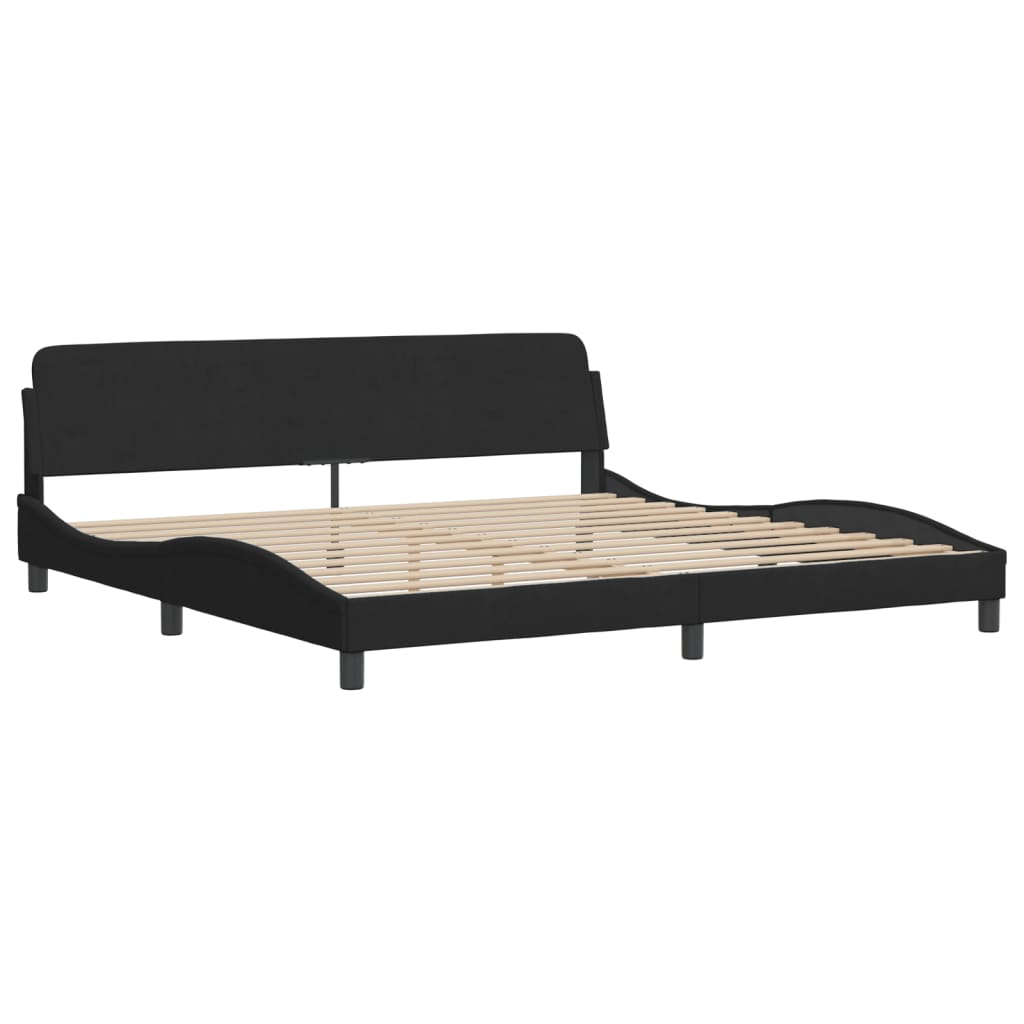 Cadre de lit sans matelas noir 200x200 cm velours - XIOS