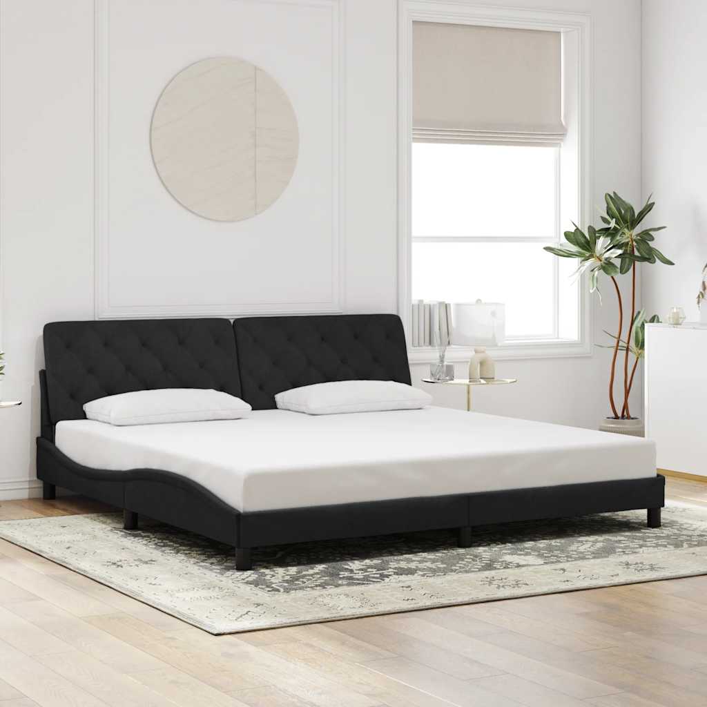 Cadre de lit sans matelas noir 200x200 cm velours - XIOS