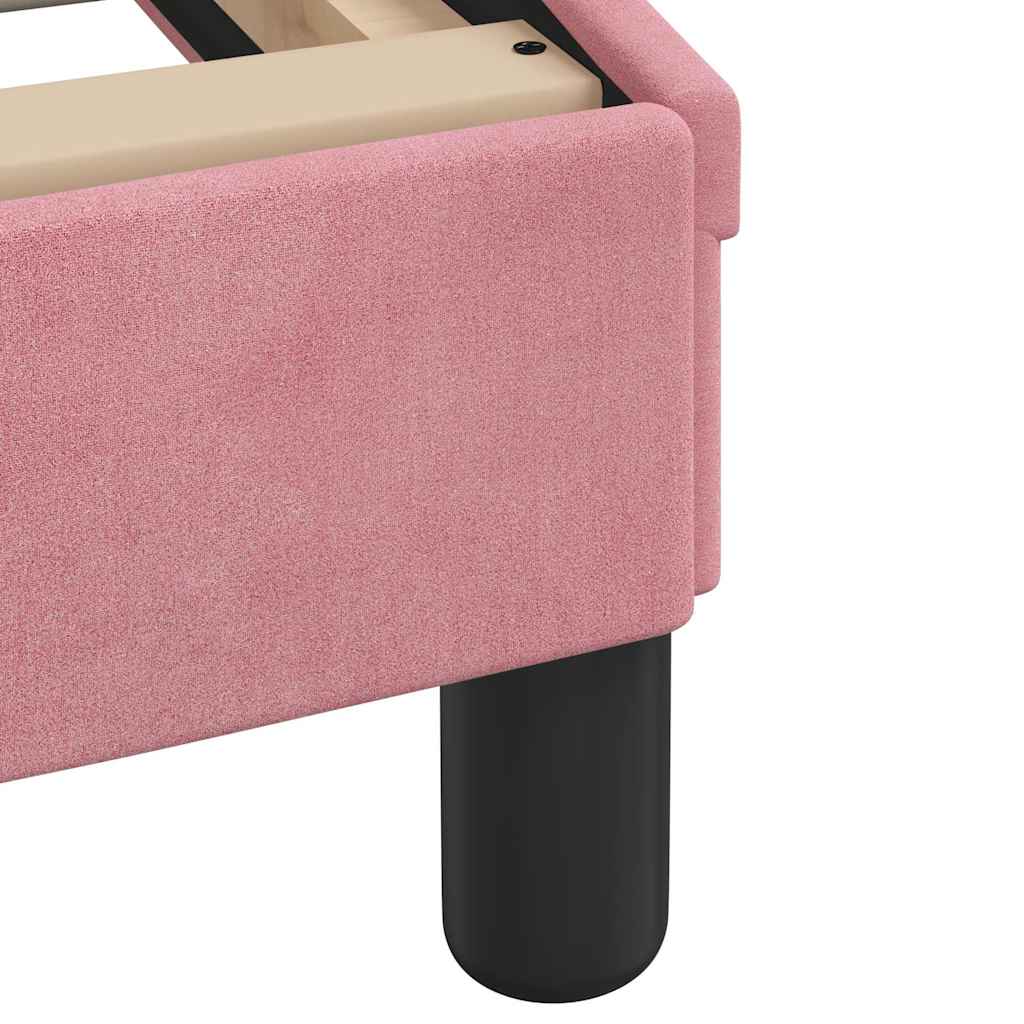 Cadre de lit sans matelas rose 200x200 cm velours - XIOS