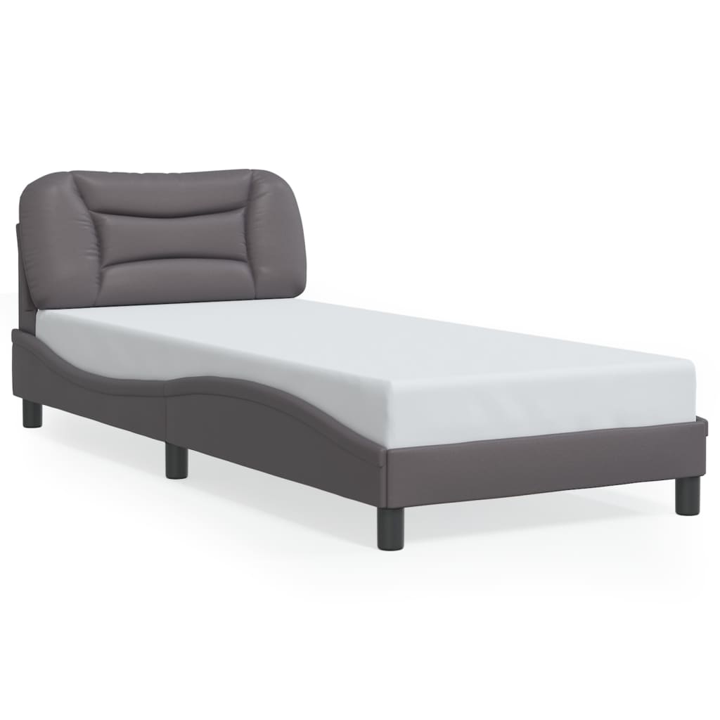 Cadre de lit sans matelas Hvar gris 80x200 cm similicuir - XIOS