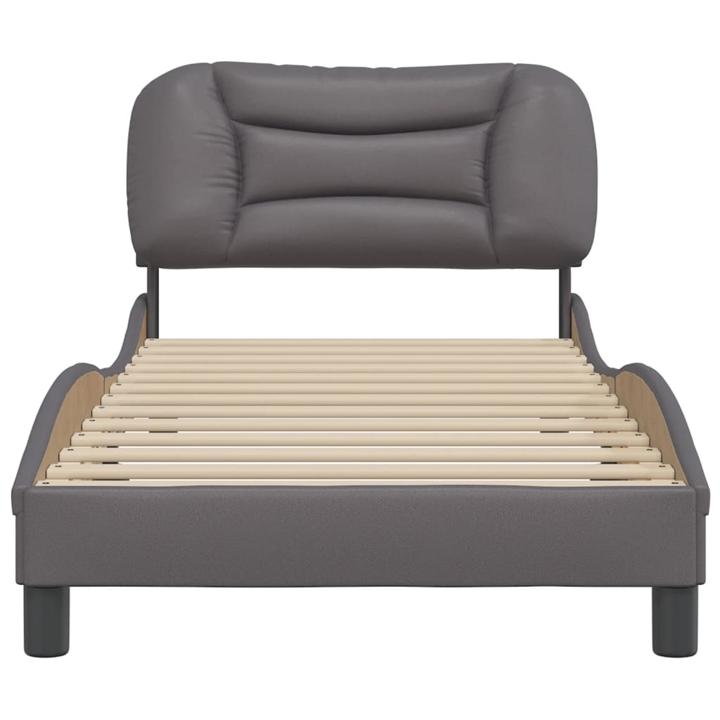 Cadre de lit sans matelas Hvar gris 80x200 cm similicuir - XIOS