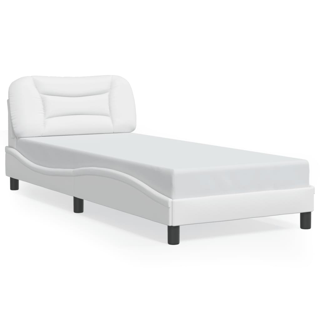 Cadre de lit sans matelas Hvar blanc 90x190 cm similicuir - XIOS