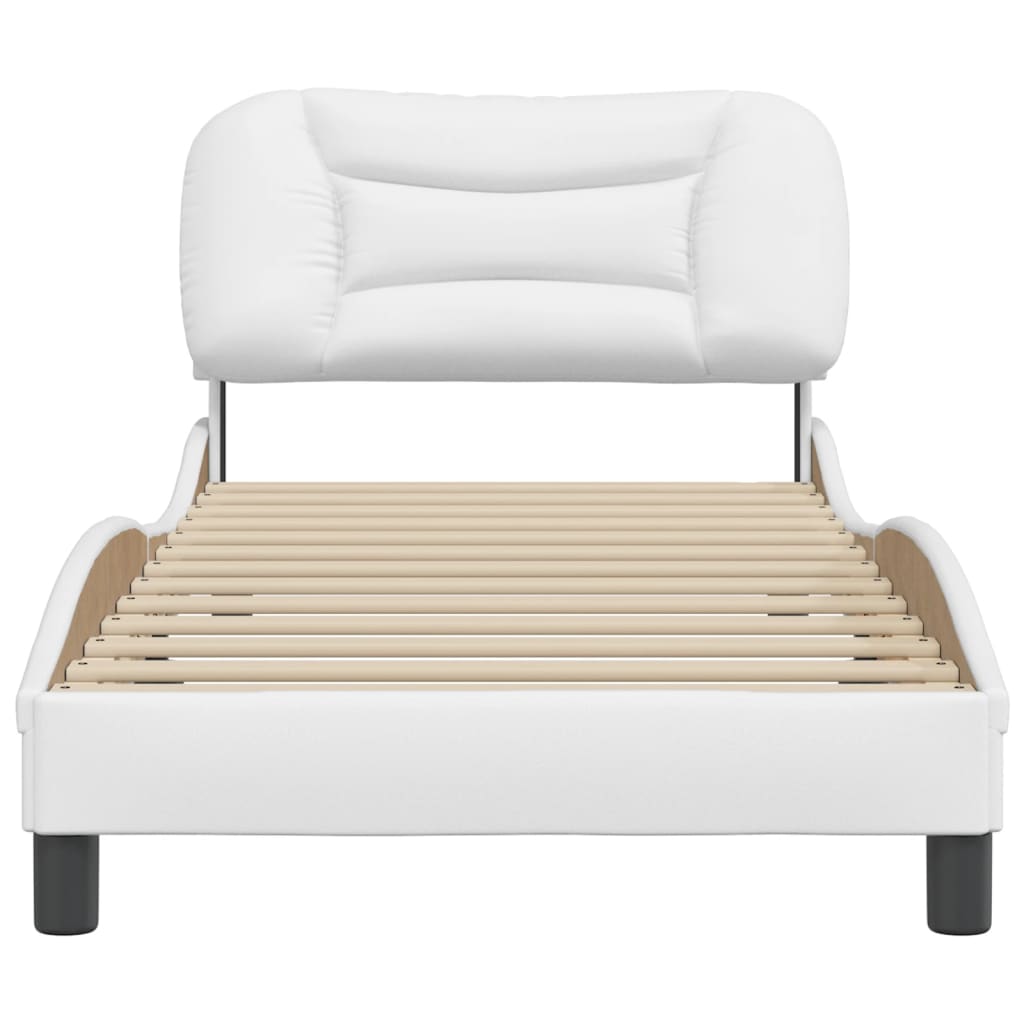 Cadre de lit sans matelas Hvar blanc 90x190 cm similicuir - XIOS