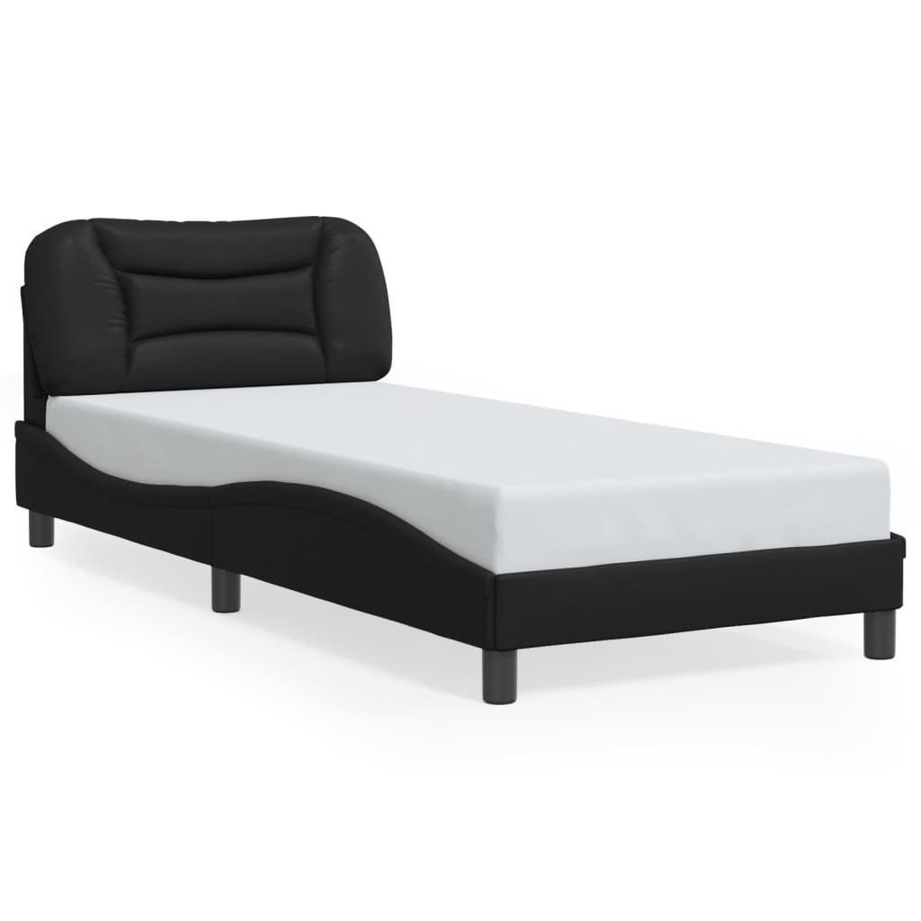 Cadre de lit sans matelas noir 90x200 cm similicuir - XIOS