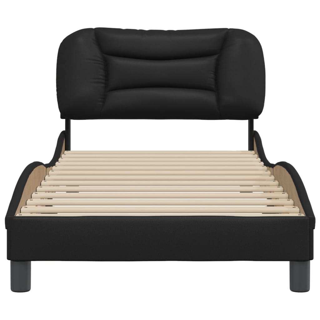 Cadre de lit sans matelas noir 90x200 cm similicuir - XIOS