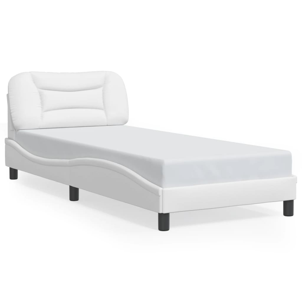 Cadre de lit sans matelas blanc 90x200 cm similicuir - XIOS