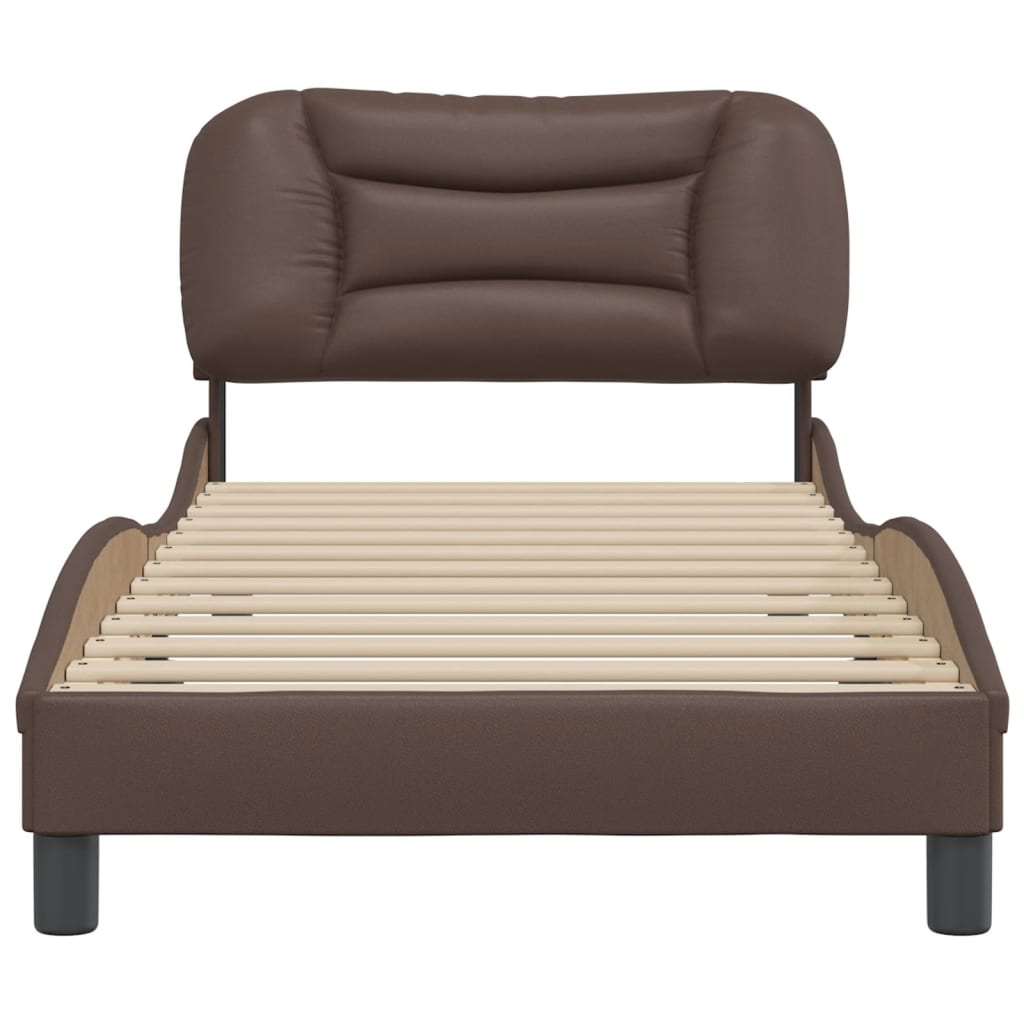 Cadre de lit sans matelas Hvar marron 90x200 cm similicuir - XIOS