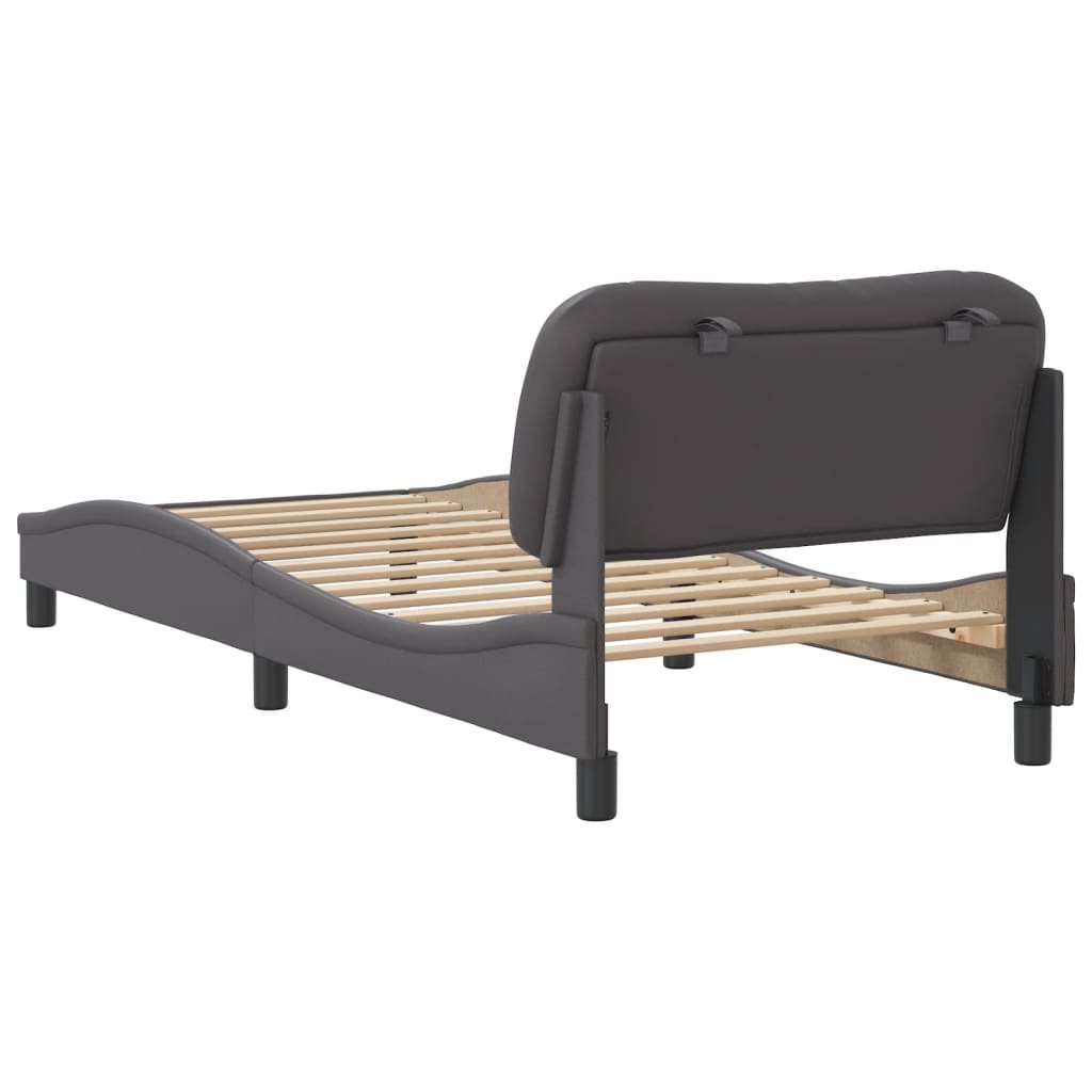 Cadre de lit sans matelas Hvar gris 90x200 cm similicuir - XIOS