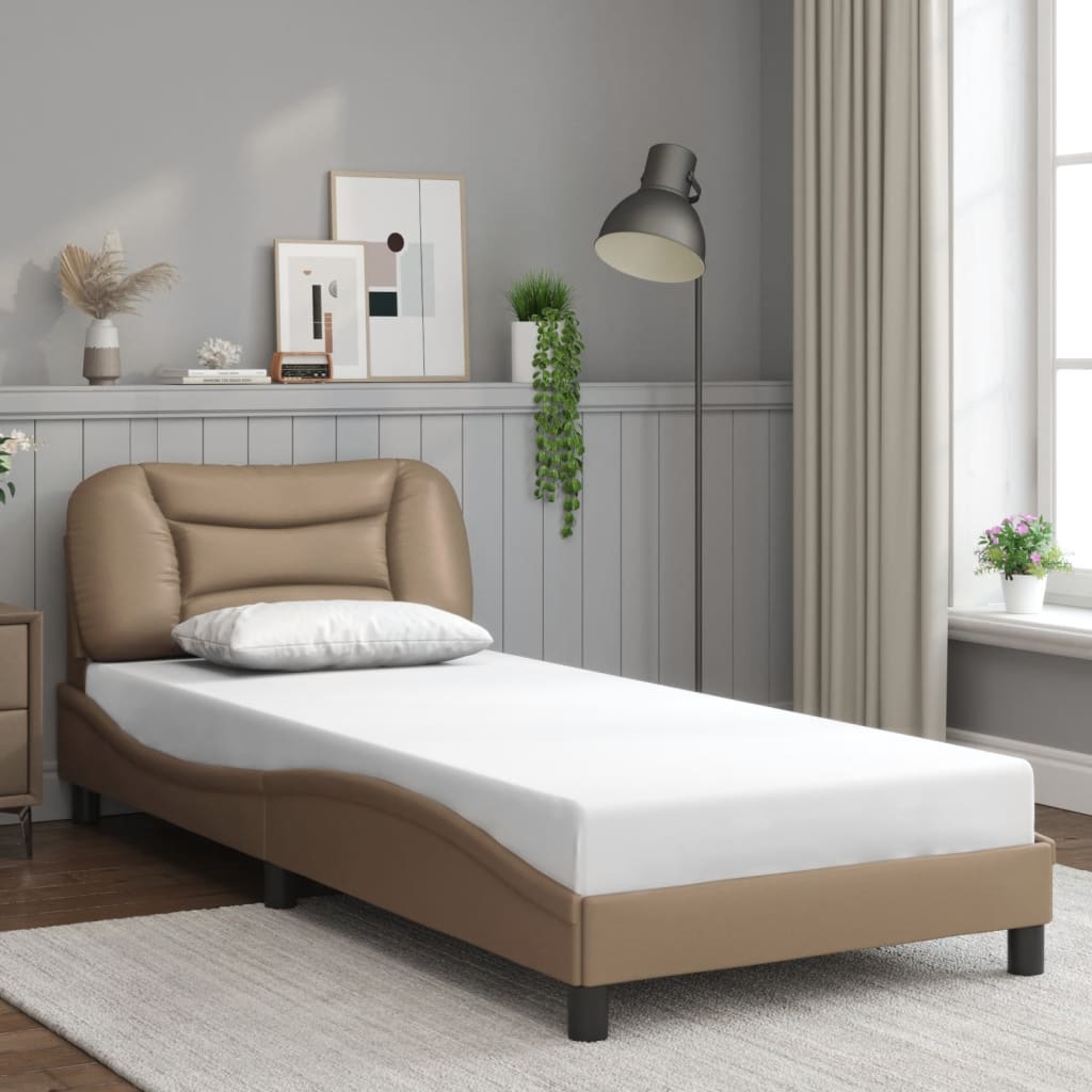 Cadre de lit sans matelas cappuccino 90x200 cm similicuir - XIOS