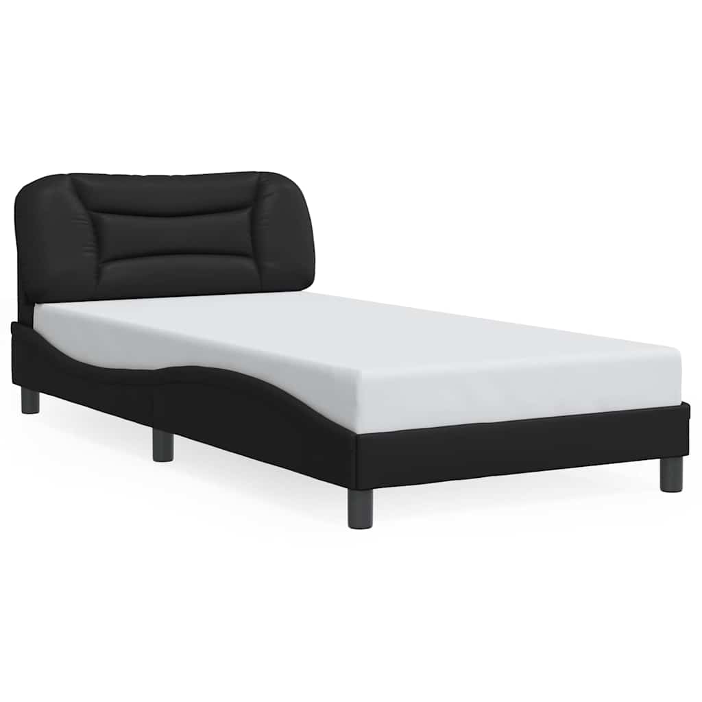 Cadre de lit sans matelas Hvar noir 100x200 cm similicuir