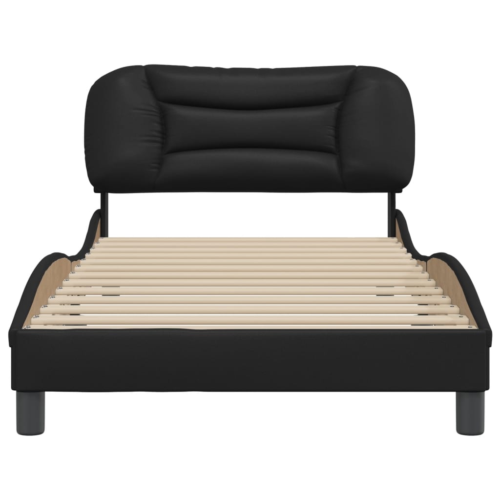 Cadre de lit sans matelas noir 100x200 cm similicuir - XIOS