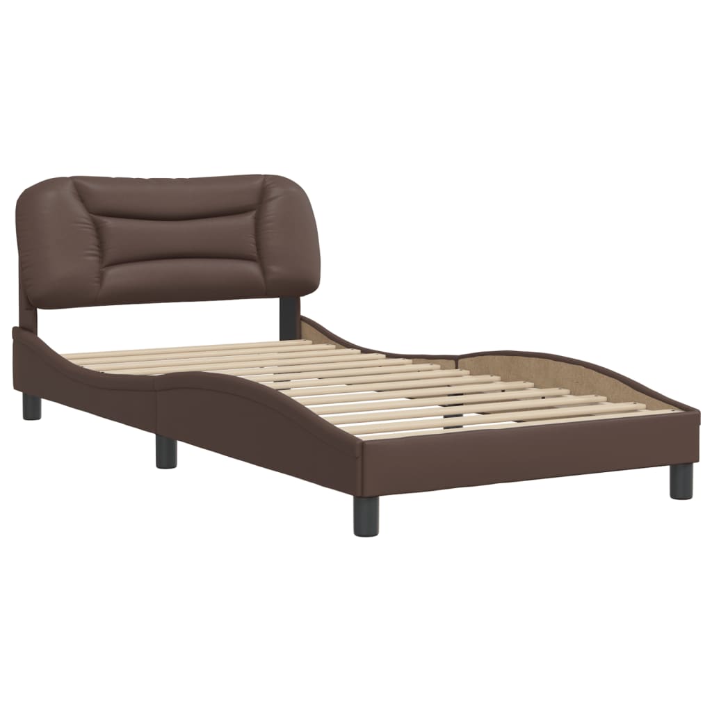 Cadre de lit sans matelas marron 100x200 cm similicuir - XIOS
