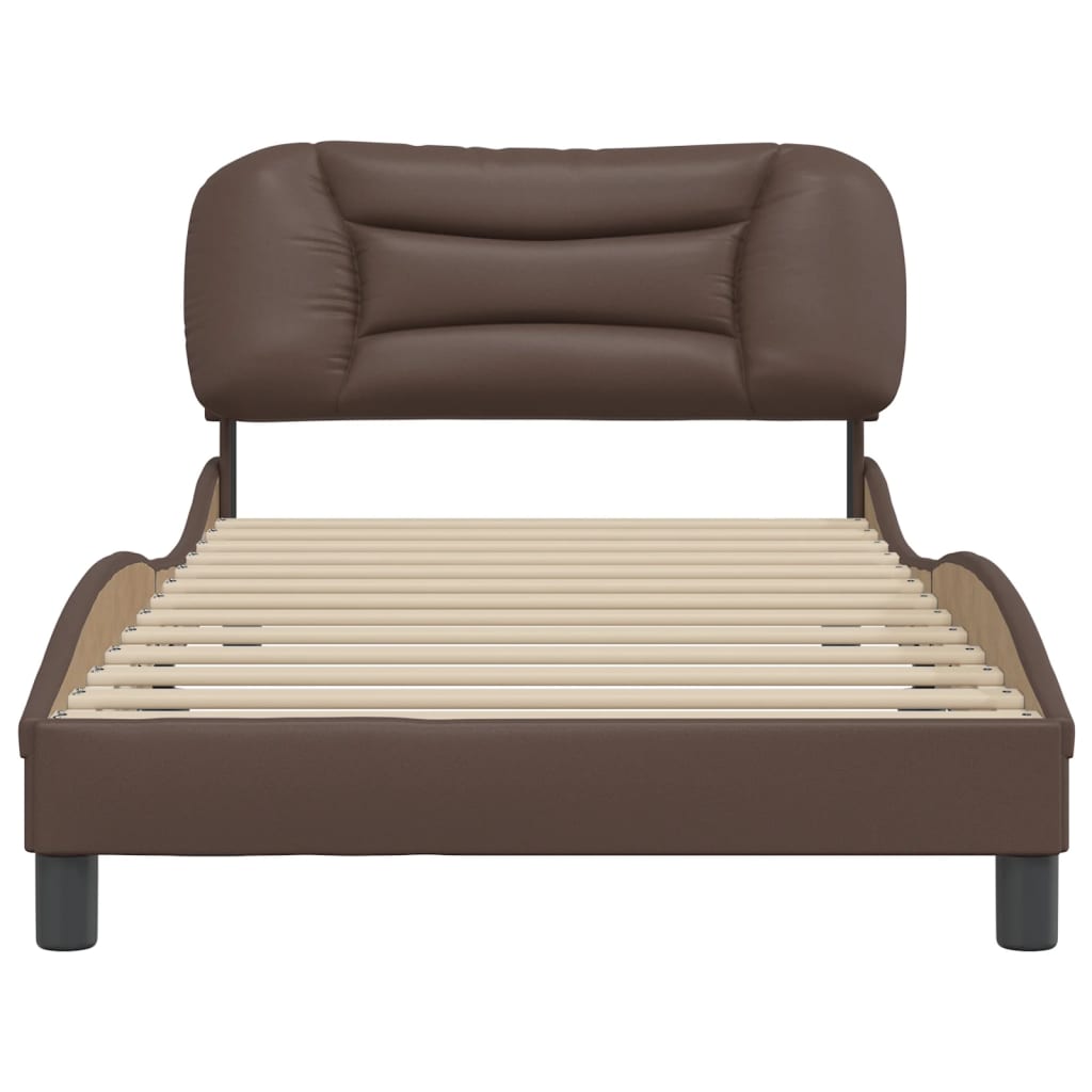 Cadre de lit sans matelas marron 100x200 cm similicuir - XIOS