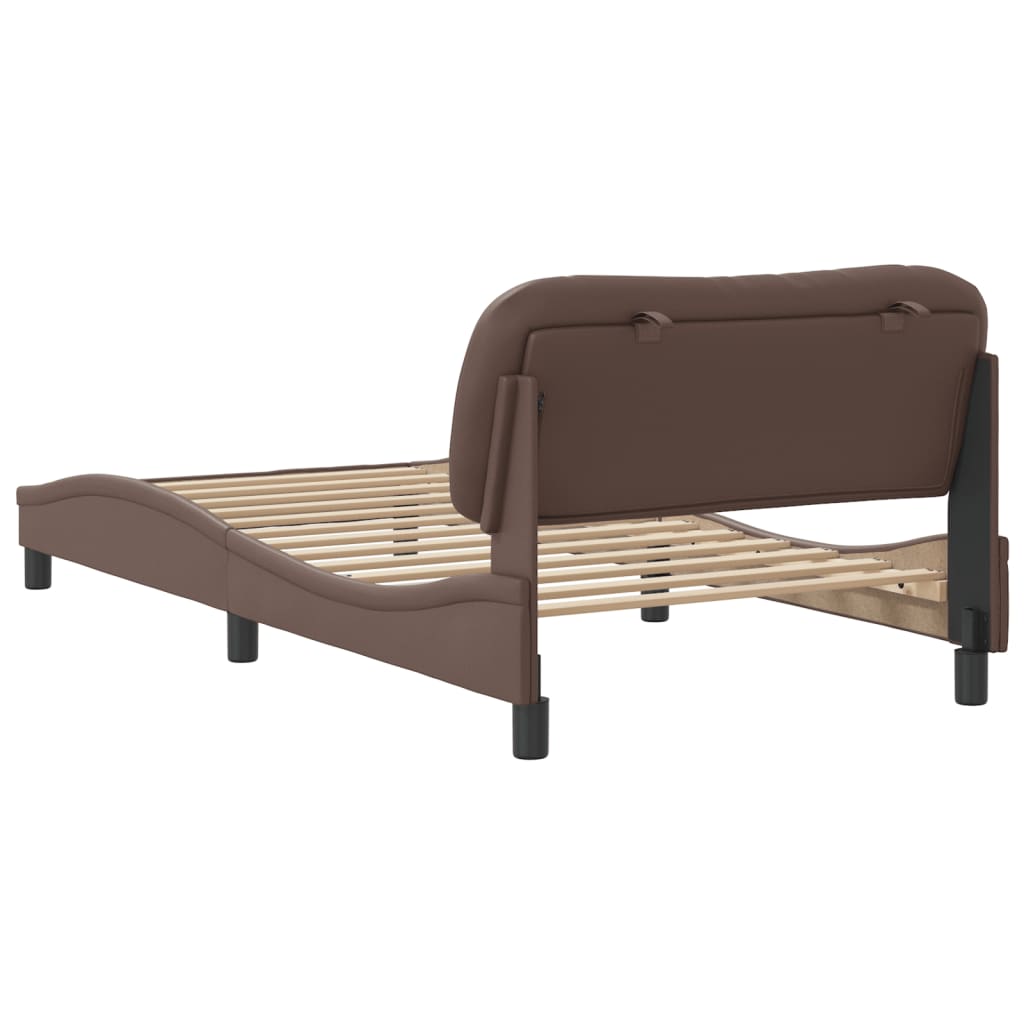 Cadre de lit sans matelas marron 100x200 cm similicuir - XIOS