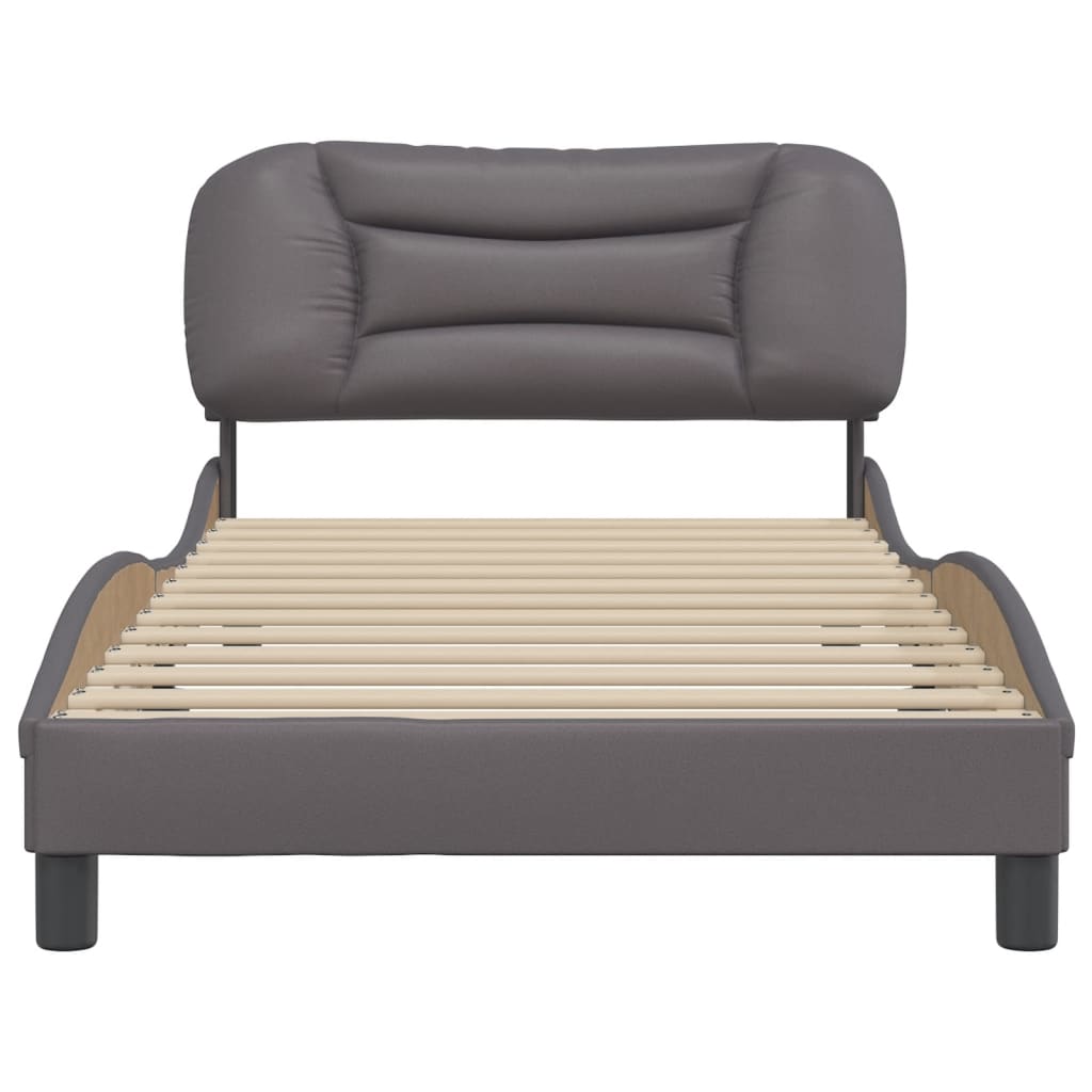 Cadre de lit sans matelas Hvar gris 100x200 cm similicuir - XIOS
