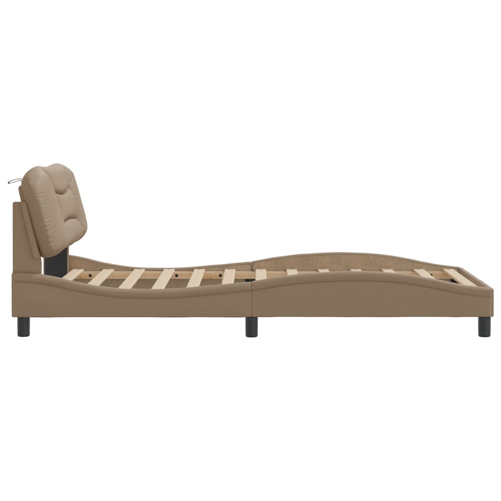 Cadre de lit sans matelas cappuccino 100x200 cm similicuir - XIOS