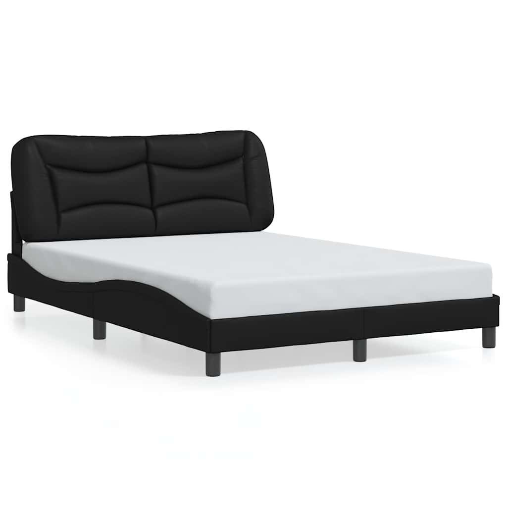 Cadre de lit sans matelas Hvar noir 120x200 cm similicuir